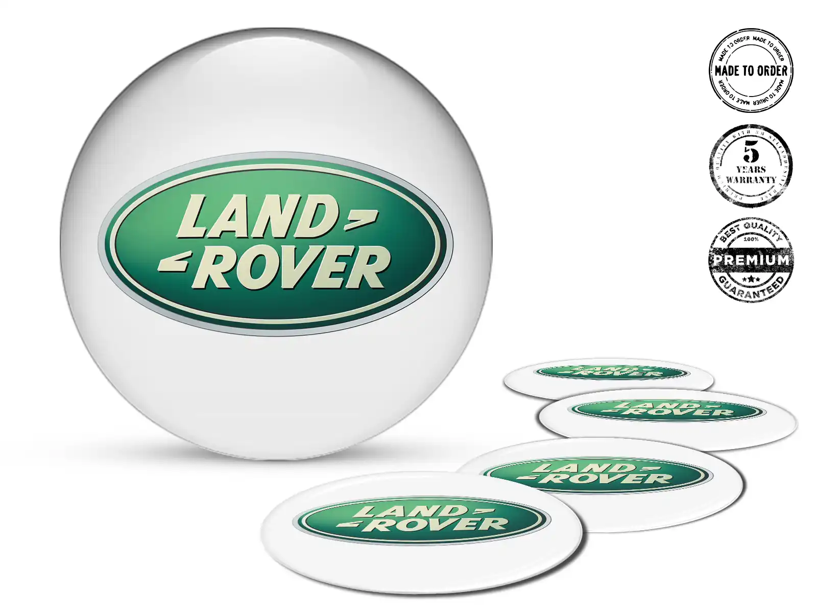 Land Rover Silicone Sticker Style Domed Rim Emblems